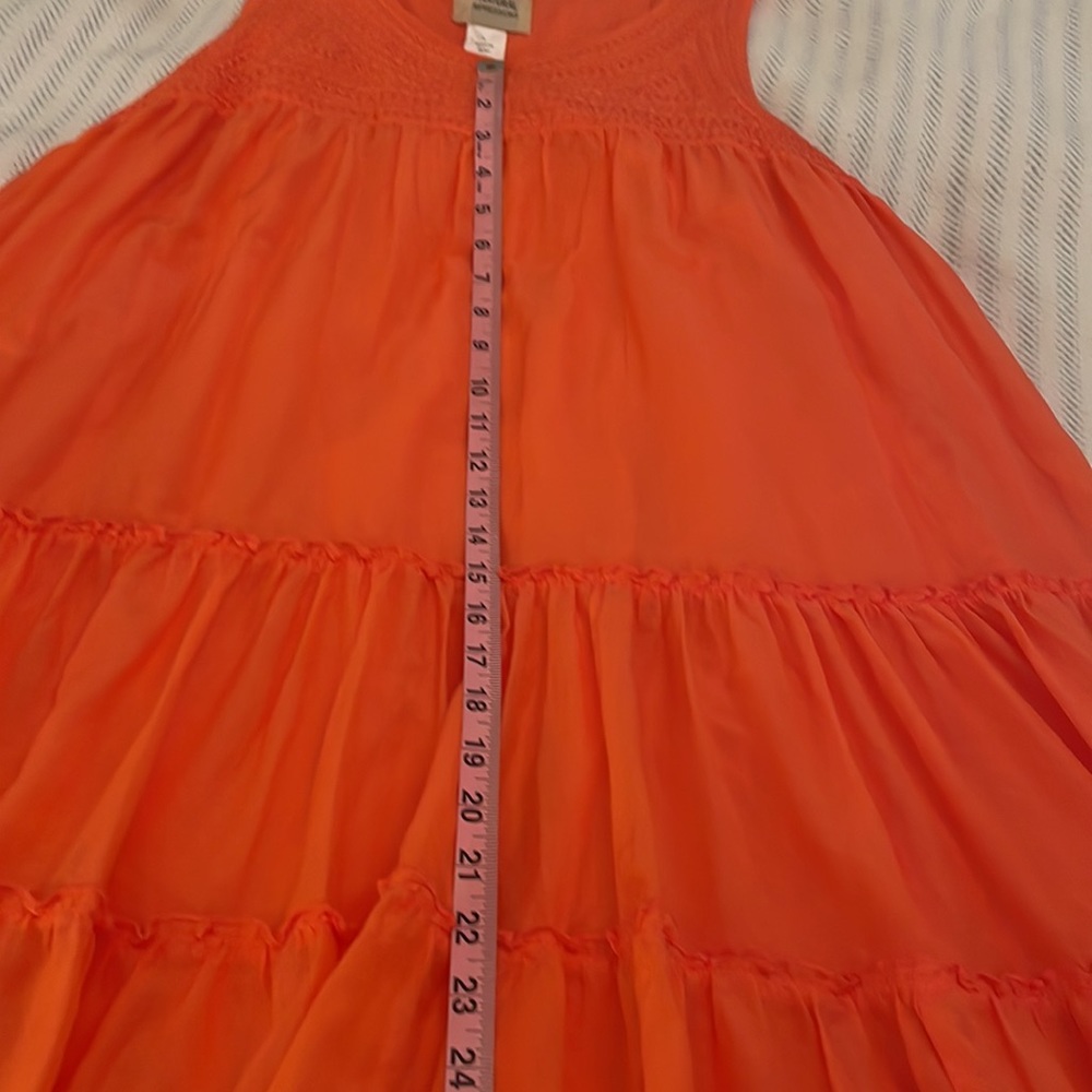🌴 Natural Impressions two layer, silk & cotton voile, lined, midi dress. - Picture 9 of 11